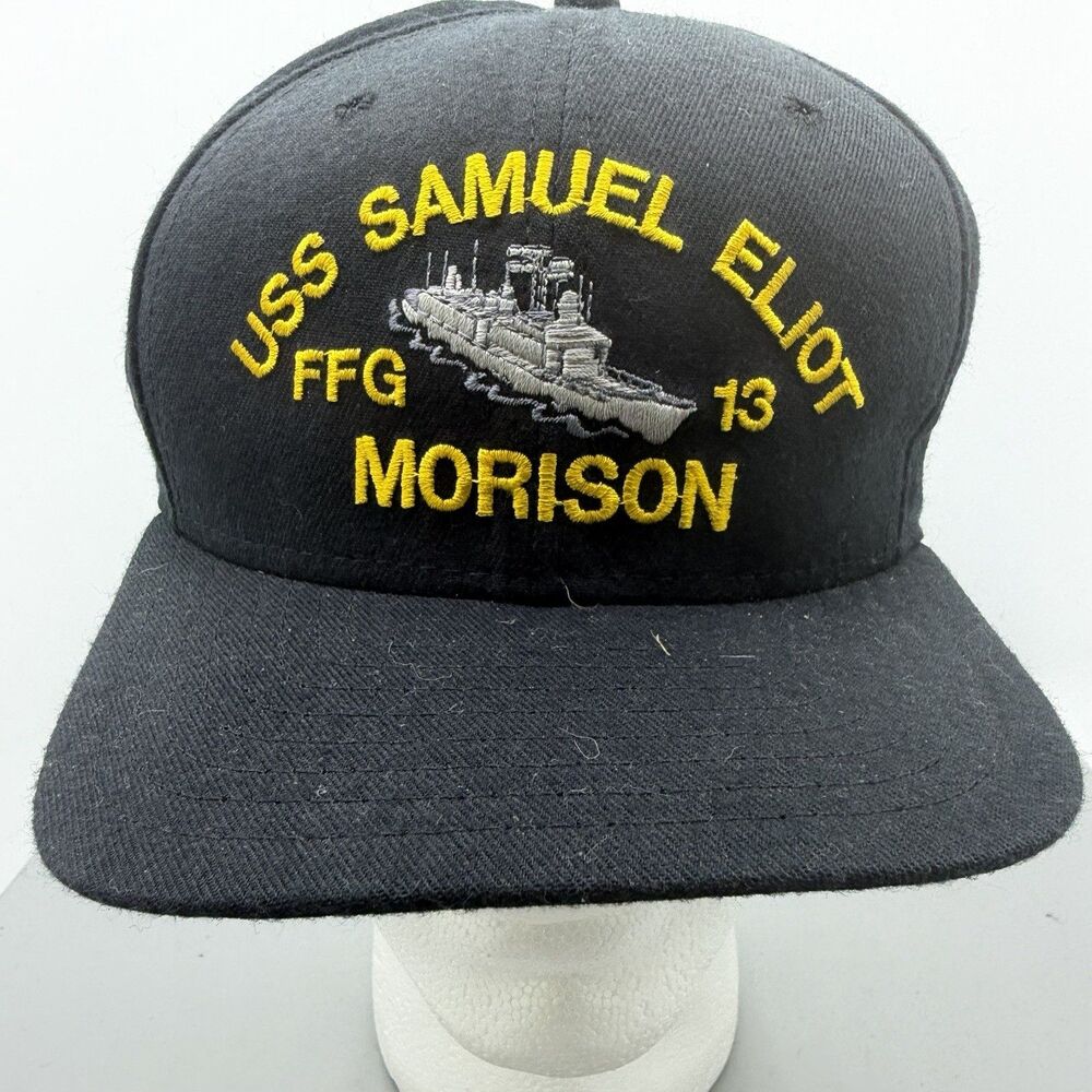 Rare Vintage New Era Hat USS Samuel Eliot Hat Cap Snap Back Blue FFG 13 Morison